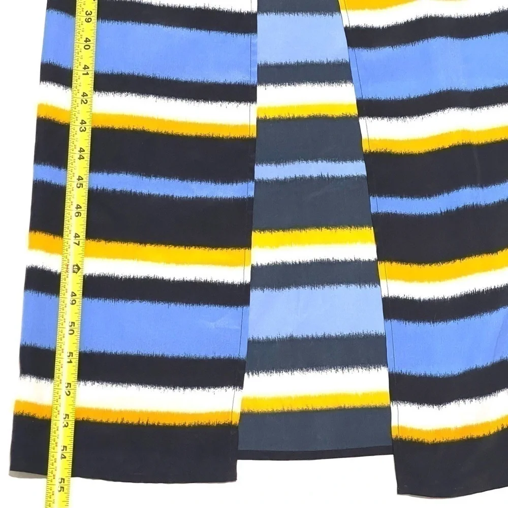 Michael Kors Woman Black Blue Striped Maxi Long Dress Size XXS